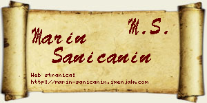 Marin Saničanin vizit kartica